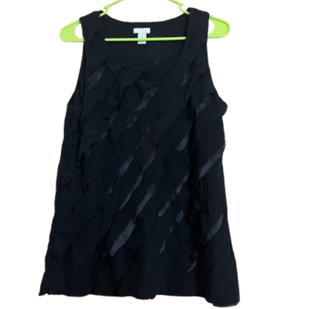 Chico’s Women’s Black Layered Casual Sleeveless Summer Top Sz-M